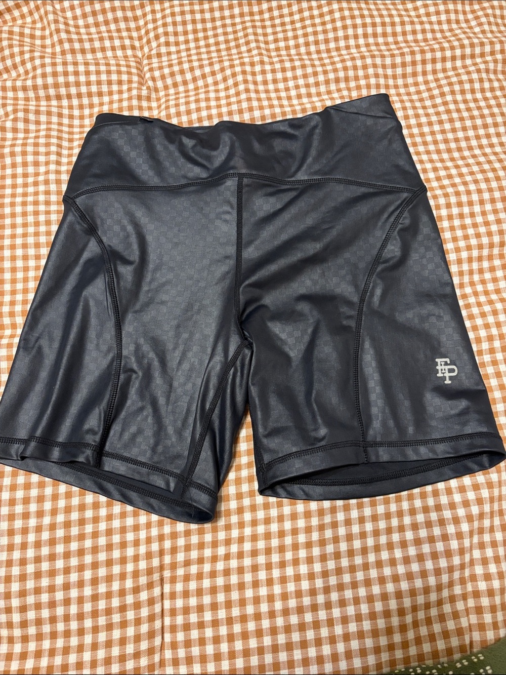 Free People Black High-Waist Performance Bike Shorts